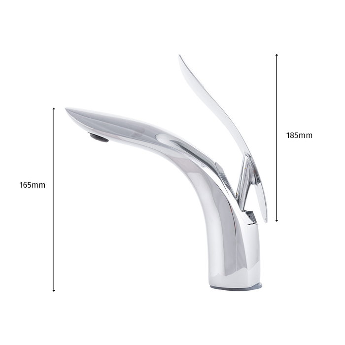 Robinet de lavabo monocommande moderne en laiton/zinc, chrome, eau chaude-froide
