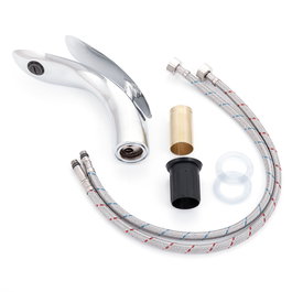 Robinet de lavabo monocommande moderne en laiton/zinc, chrome, eau chaude-froide