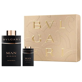 Bvlgari Man in Black - Coffret Cadeau Homme - Étui 2 pièces Eau de Parfum (100 ml + 15 ml) - Parfum Oriental, Notes de Tabac et Cuir