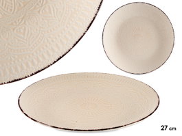 VESSIA Plat Relief Beige 27cm