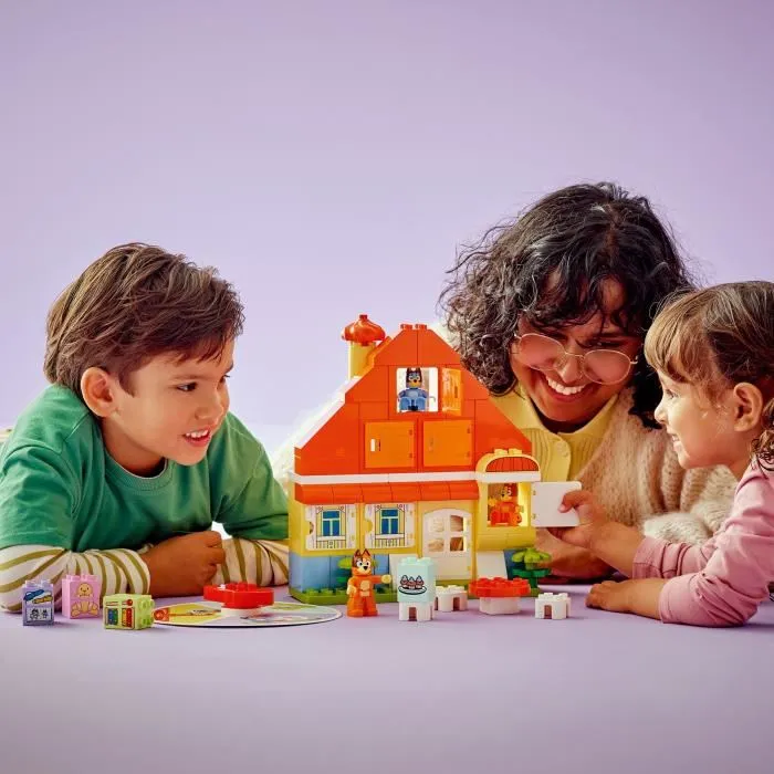 Lego DUPLO 10459 La Maison de Famille de Bluey - Jeu de Construction et Jeu de Mémoire Créatif - Jouet Éducatif pour Enfants à Partir de 3 ans