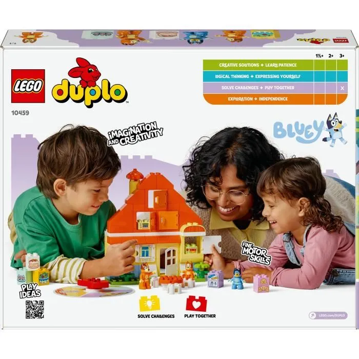 Lego DUPLO 10459 La Maison de Famille de Bluey - Jeu de Construction et Jeu de Mémoire Créatif - Jouet Éducatif pour Enfants à Partir de 3 ans