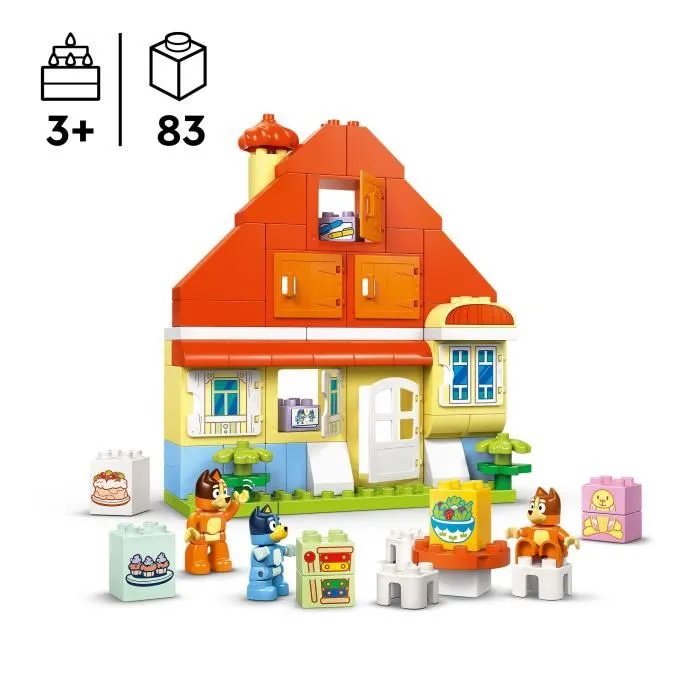 Lego DUPLO 10459 La Maison de Famille de Bluey - Jeu de Construction et Jeu de Mémoire Créatif - Jouet Éducatif pour Enfants à Partir de 3 ans