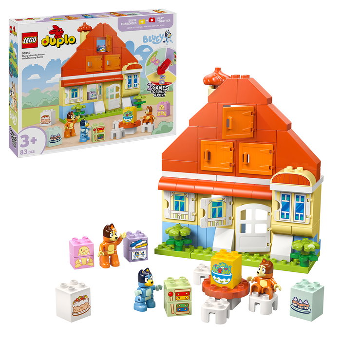 LEGO DUPLO La Maison de Famille de Bluey et le Jeu de Mémoire, 83 pièces
