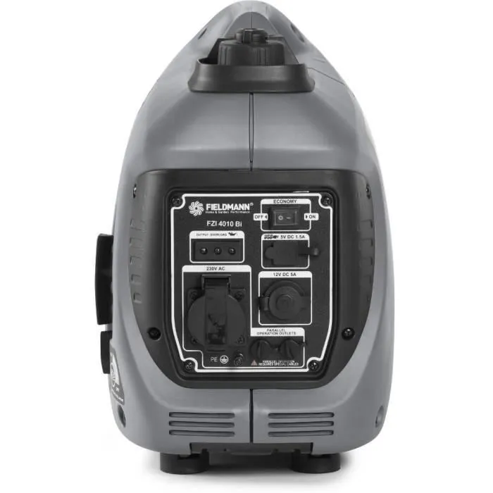 Fieldmann FZI 4010-Bi Groupe électrogène à essence 900 W, moteur OHV 54 cc, autonomie 8.5h, réservoir 3L, sorties 230V, 12V et USB pour chalet, caravane, outils