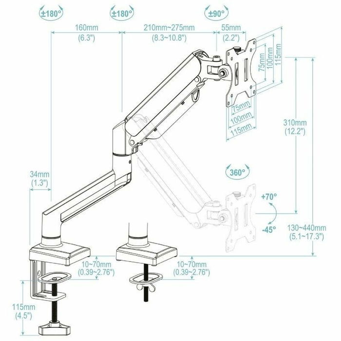 Support de TV TooQ DB1334TNR-B 34" 13" Support de TV TooQ DB1334TNR-B 34" 13"