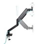 Tooq DB1334TNR-B Support de bureau pour moniteur 13-34 pouces VESA 75x75/100x100, bras réglable avec piston à gaz, noir