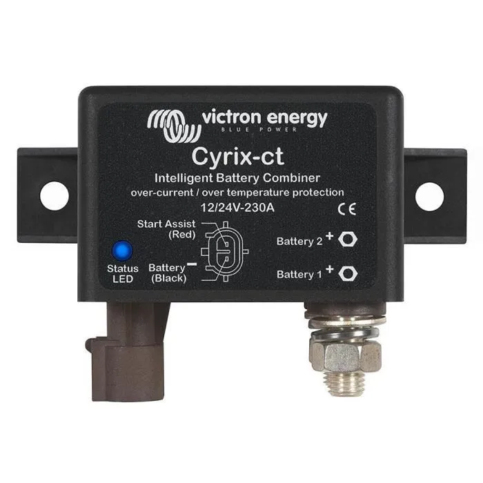 Victron Energy - Combineur de Batteries Cyrix 230A, pour Systèmes 12V/24V, Connexion Automatique Victron Energy - Combineur de Batteries Cyrix 230A, pour Systèmes 12V/24V, Connexion Automatique
