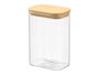 Vivalto Boîte rectangulaire borosilicate 1,4L avec couvercle bambou 12x17.8x8cm (Set de 12)