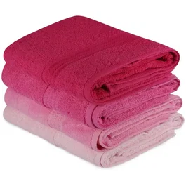 Ensemble de 4 serviettes de bain Rose - 70 x 140 cm