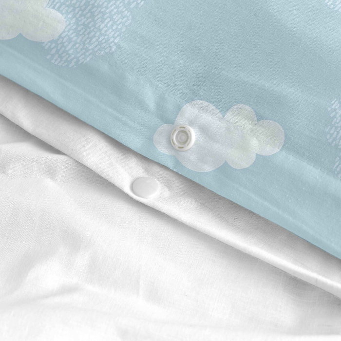 Parure de couette HappyFriday Basic Kids Bleu Lit de bébé 2 Pièces Parure de couette HappyFriday Basic Kids Bleu Lit de bébé 2 Pièces