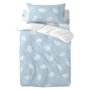 Parure de couette HappyFriday Basic Kids Bleu Lit de bébé 2 Pièces
