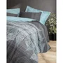Parure de lit 100% coton renforcé 145 fils, housse de couette 240 x 220 cm avec 2 taies d'oreiller 60 x 60 cm, couleur anthracite - Lavable en machine