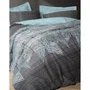 Parure de lit 100% coton renforcé 145 fils, housse de couette 240 x 220 cm avec 2 taies d'oreiller 60 x 60 cm, couleur anthracite - Lavable en machine