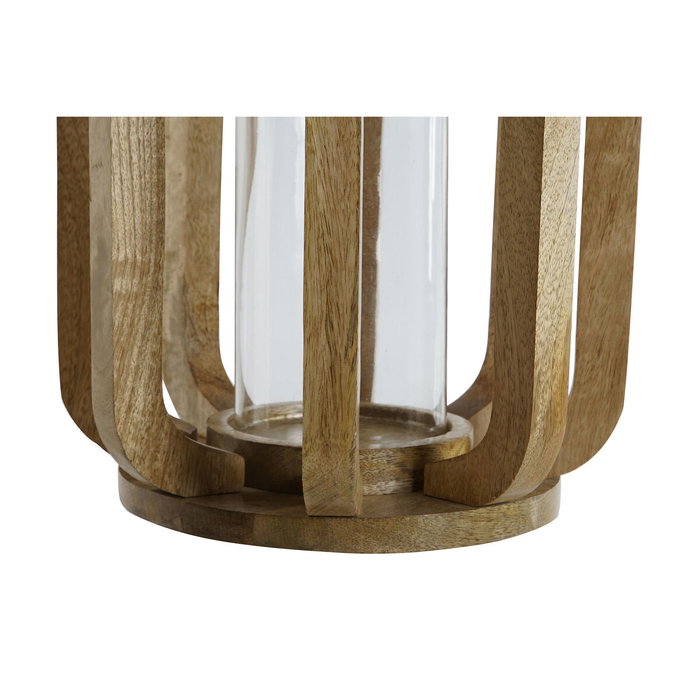 Bougeoir Home ESPRIT Naturel Verre Bois de manguier