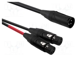 REDS MUSIC Câble XLR mâle 3pin vers 2x XLR femelle 3pin, 1m