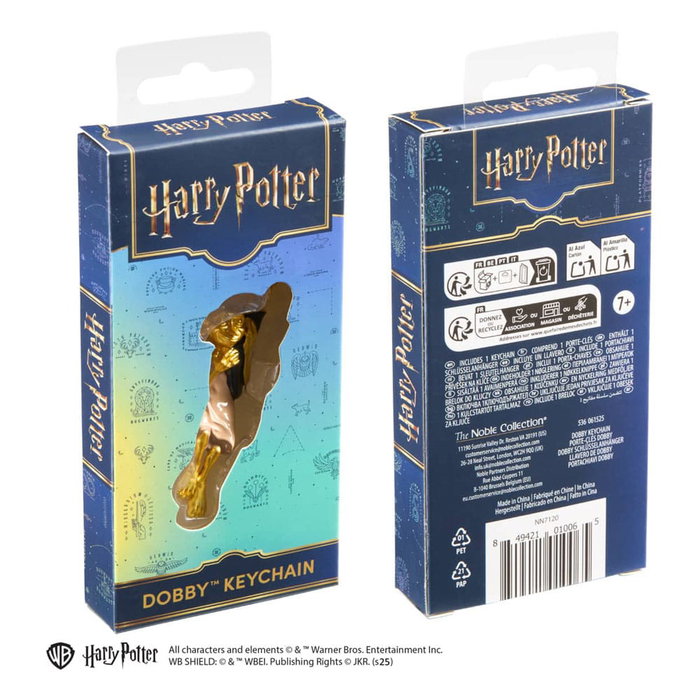 Harry Potter porte-clés métal Dobby couleur or 11 cm
