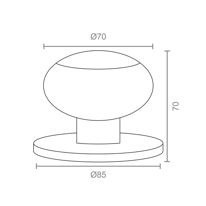 Pommeau Micel PP02 Acier inoxydable Ø 70 mm M8 Pommeau Micel PP02 Acier inoxydable Ø 70 mm M8
