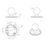 RAM Mounts RAM-202U Plaque ronde avec boule de support 2.5" - Boule caoutchouc 1.5" de taille C - Motif de trous AMPS universel