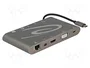 DELOCK Hub USB avec DisplayPort 1.2, HDMI 1.4 et RJ45 - Gris