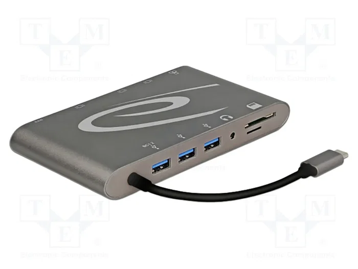 DELOCK Hub USB avec DisplayPort 1.2, HDMI 1.4 et RJ45 - Gris DELOCK Hub USB avec DisplayPort 1.2, HDMI 1.4 et RJ45 - Gris