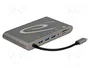DELOCK Hub USB avec DisplayPort 1.2, HDMI 1.4 et RJ45 - Gris