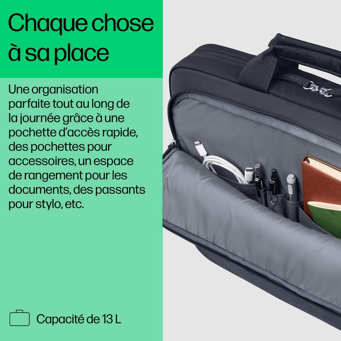 HP Sacoche pour PC portable 16 pouces Everyday - Compartiment matelassé, 13L, résistante à l'eau, polyester 600D, matériaux recyclés