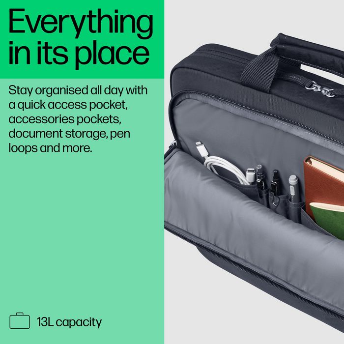 HP Sacoche pour PC portable 16 pouces Everyday - Compartiment matelassé, 13L, résistante à l'eau, polyester 600D, matériaux recyclés
