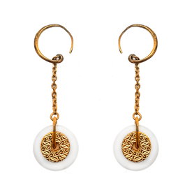 GC Boucles d'oreilles dorées en acier pour femme