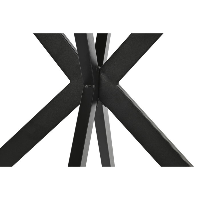 Home ESPRIT Table de Salle à Manger Marron Noir Fer Bois MDF 120 x 120 x 75 cm Home ESPRIT Table de Salle à Manger Marron Noir Fer Bois MDF 120 x 120 x 75 cm