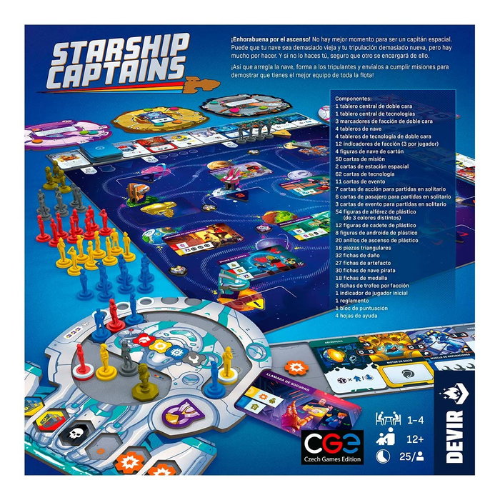 Devir Jeu de société Starship Captains – Estrategia Galactique, 1-4 joueurs, 110 min, dès 12 ans, Version Espagnol