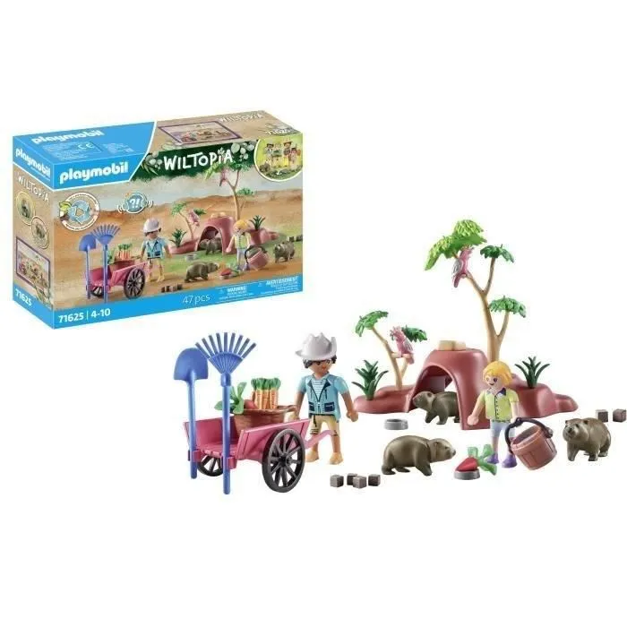 Playmobil 71625 Wiltopia - Terriers de wombats, Jouet de construction avec 47 pièces, Pour enfants dès 4 ans