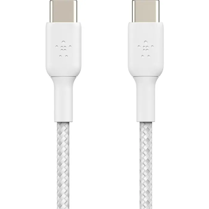 Belkin - Câble USB-C vers USB-C Tressé Longue Portée 2 m - Blanc