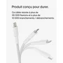 Belkin - Câble USB-C vers USB-C Tressé Longue Portée 2 m - Blanc