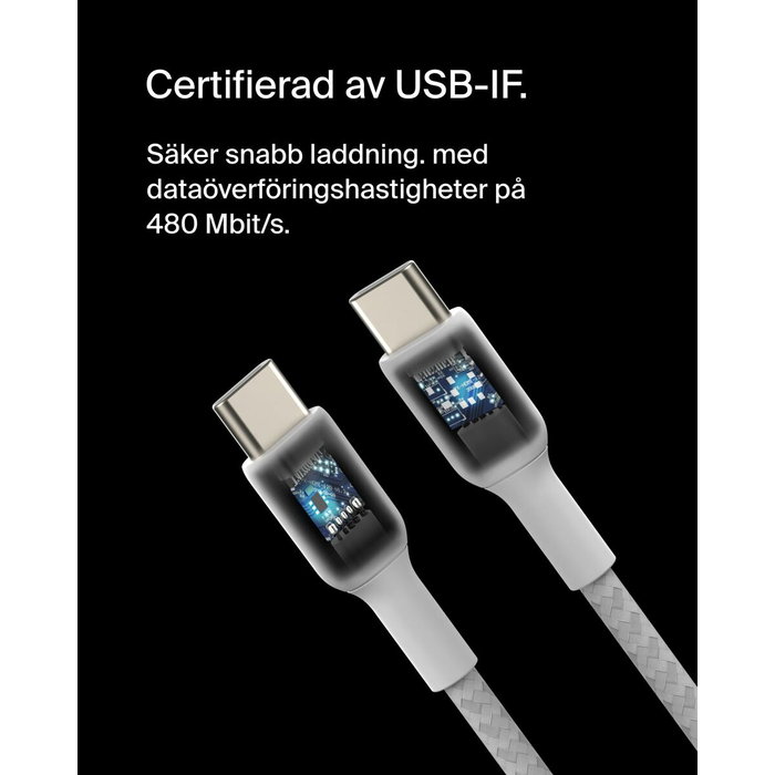 Belkin Câble USB-C vers USB-C tressé 2 m - Blanc