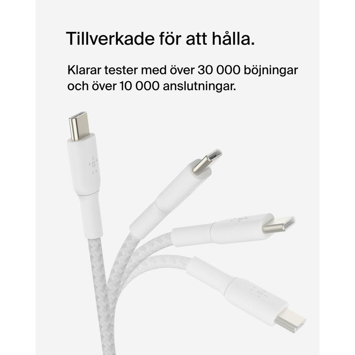 Belkin Câble USB-C vers USB-C tressé 2 m - Blanc