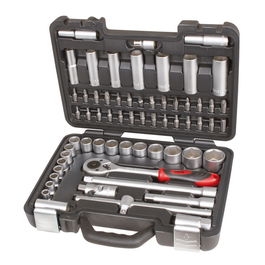RATIO Locksystem, Mallette Professionnelle 62 Pièces Douilles 1/2''