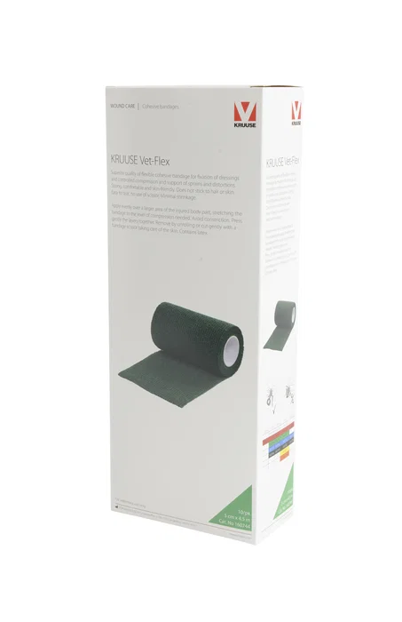 Kruuse VET-FLEX Bande de compression cohésive, 5 cm x 4,5 m, Vert, 10 unités Kruuse VET-FLEX Bande de compression cohésive, 5 cm x 4,5 m, Vert, 10 unités