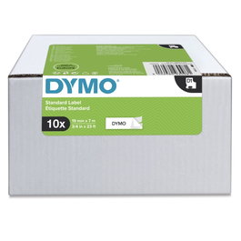 Dymo D1 Ruban d'étiquetage 19mm x 7m Noir sur Blanc (Lot de 10)