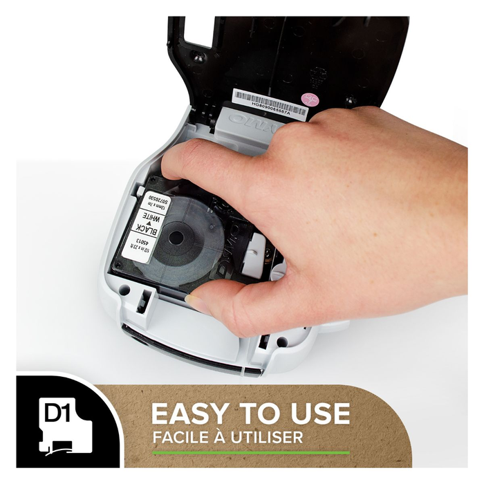 Dymo 2093098 - Ruban d'étiquettes autocollantes, impression Noir sur Blanc, lot de 10 bandes