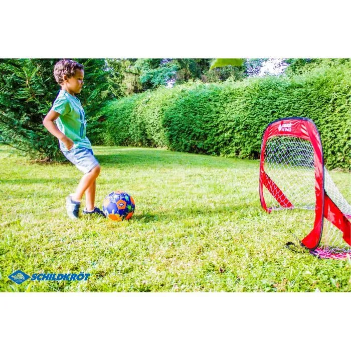 SCHILDKROT Cages Pop-Up - Filets de but pliables pour football 120 x 80 x 80 cm - 2 buts avec sac de transport et 4 crochets en acier pour activités plein air SCHILDKROT Cages Pop-Up - Filets de but pliables pour football 120 x 80 x 80 cm - 2 buts avec sac de transport et 4 crochets en acier pour activités plein air