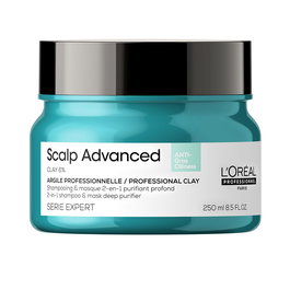 L'Oréal Professionnel Paris SCALP ADVANCED Shampooing et Masque Purifiant 2 en 1 - Soin Cuir Chevelu Gras 250 ml