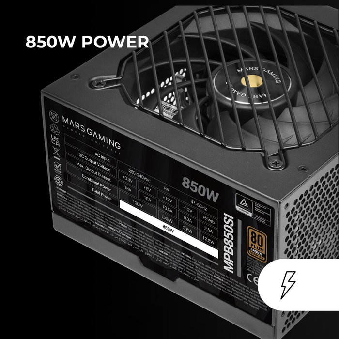 Bloc d’Alimentation Mars Gaming PSU 850W ATX 850 W 80 Plus Bronze
