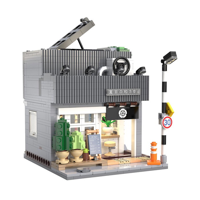 CADA Summer Breeeze Coffee Shop C66007W - Maison de café japonaise à construire 1116 pièces avec éclairage LED