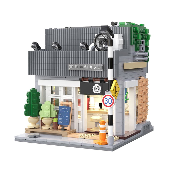 CADA Summer Breeeze Coffee Shop C66007W - Maison de café japonaise à construire 1116 pièces avec éclairage LED