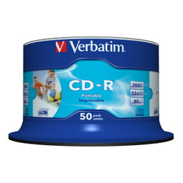 Verbatim CD-R AZO Wide Inkjet Printable 700 MB 52x 50 unités