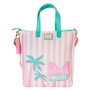 LOUNGEFLY - Sac tote avec porte-monnaie détachable Minnie Mouse Disney Vacation Style - 27.5x32.5x10 cm - Vegan, doré, avec appliques et broderies
