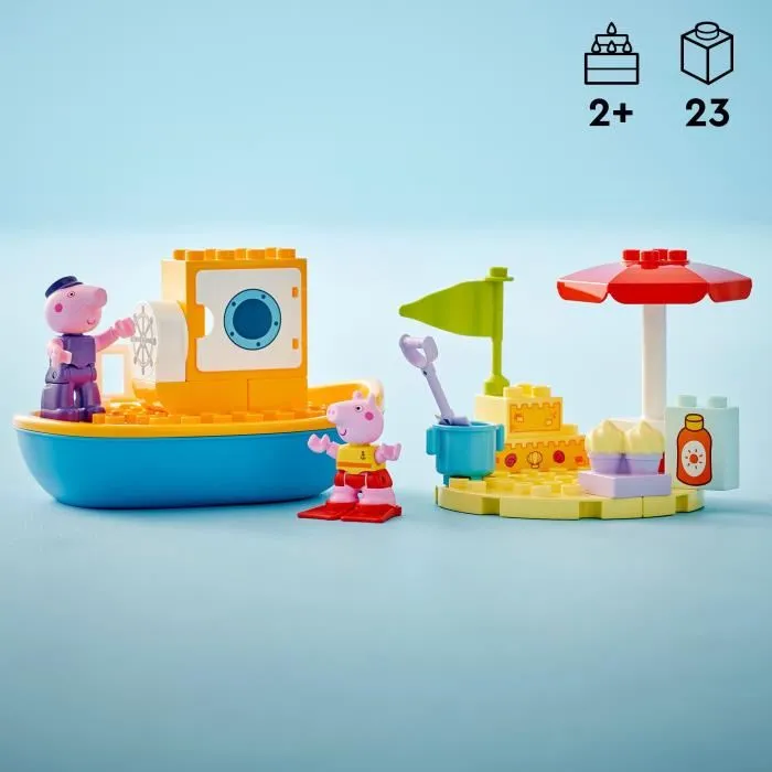 LEGO DUPLO 10432 Le Voyage en Bateau de Peppa Pig - Set de Jeu de Bain pour Enfants à Partir de 2 Ans