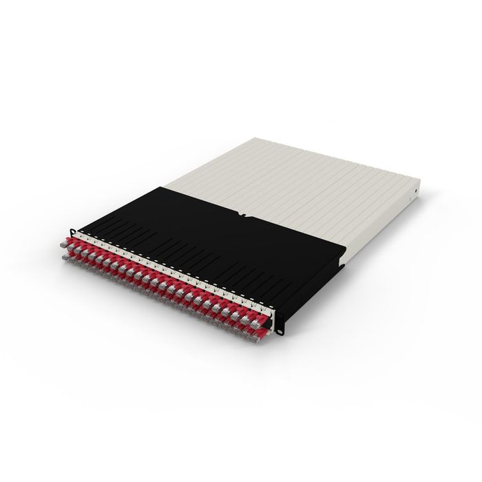 PATCHBOX patchbox.one / 30RU / STP / Red - Rangement de câbles réseau 24 câbles rétractables Cat.6a couleur rouge pour baie rack, avec PoE
