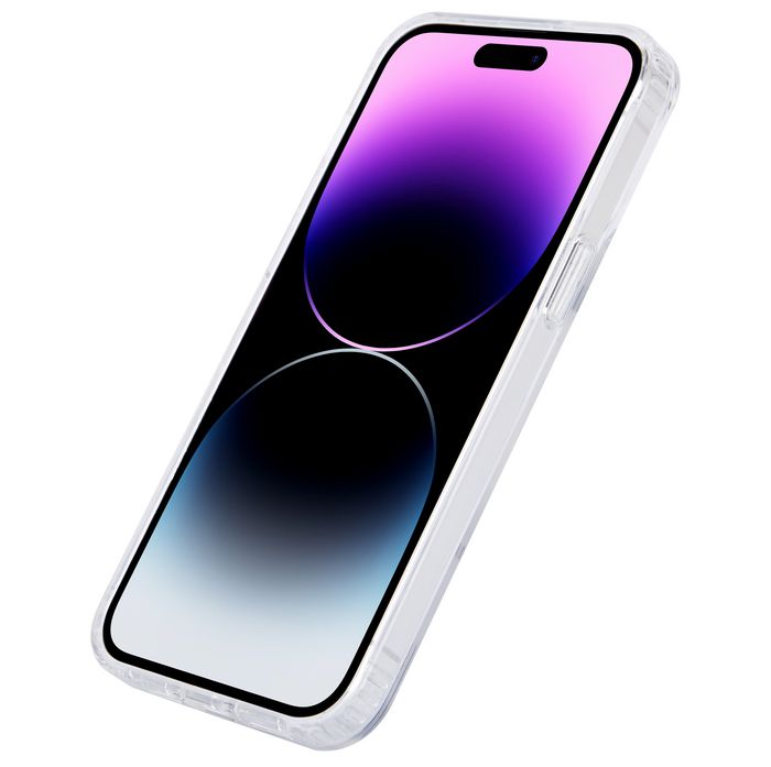 eSTUFF Coque hybride magnétique transparente Berlin pour iPhone 15 Pro - Compatible MagSafe et QI, avec contour TPU souple et dos rigide pour une protection renforcée